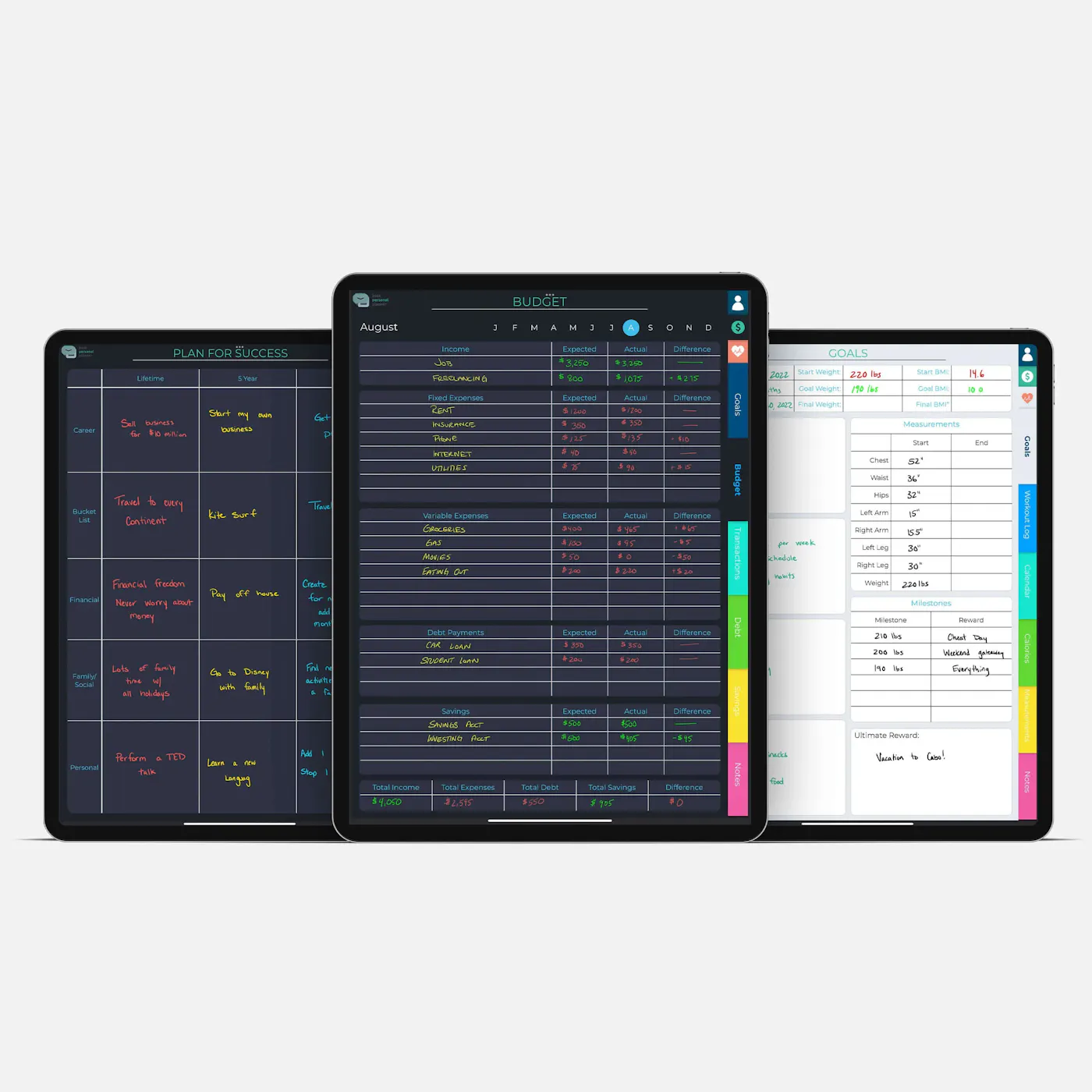 Digital Life Planner 3 planner view examples